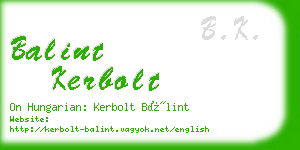 balint kerbolt business card